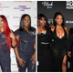 Tamara ‘Taj’ Johnson-George, left; Leanne ‘Lelee’ Lyons and Cheryl ‘Coko’ Gamble of SWV. Tamika Scott, Kandi Burruss, LaTocha Scott, and Tameka “Tiny” Harris of Xscape